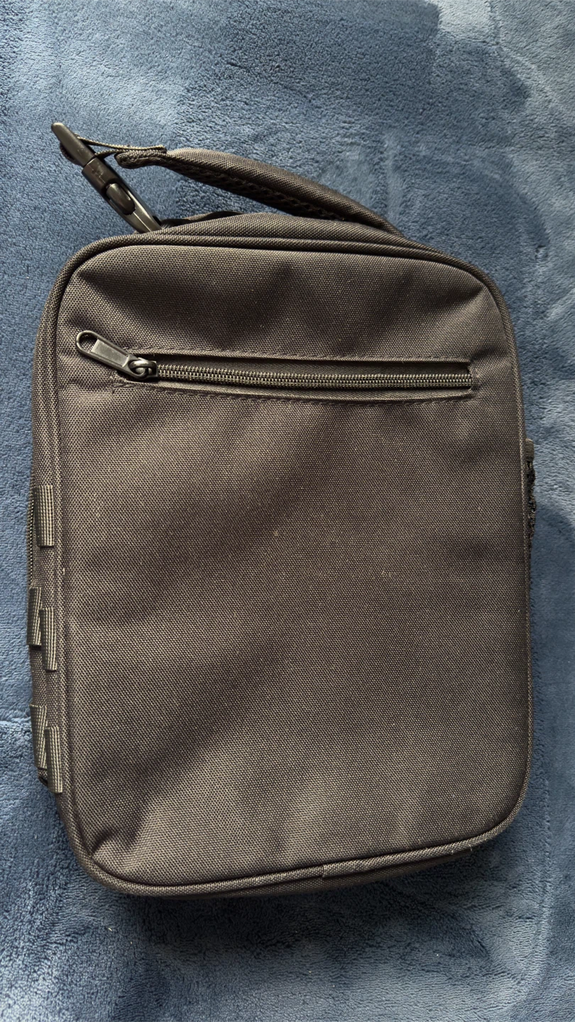 Insulated Lunch Bag with American Flag Patch - Black - photo 3