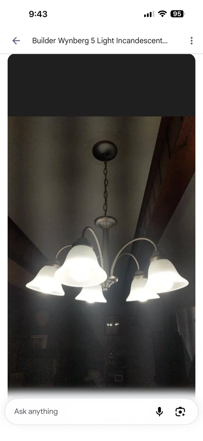 5 Light Incandescent Chandelier