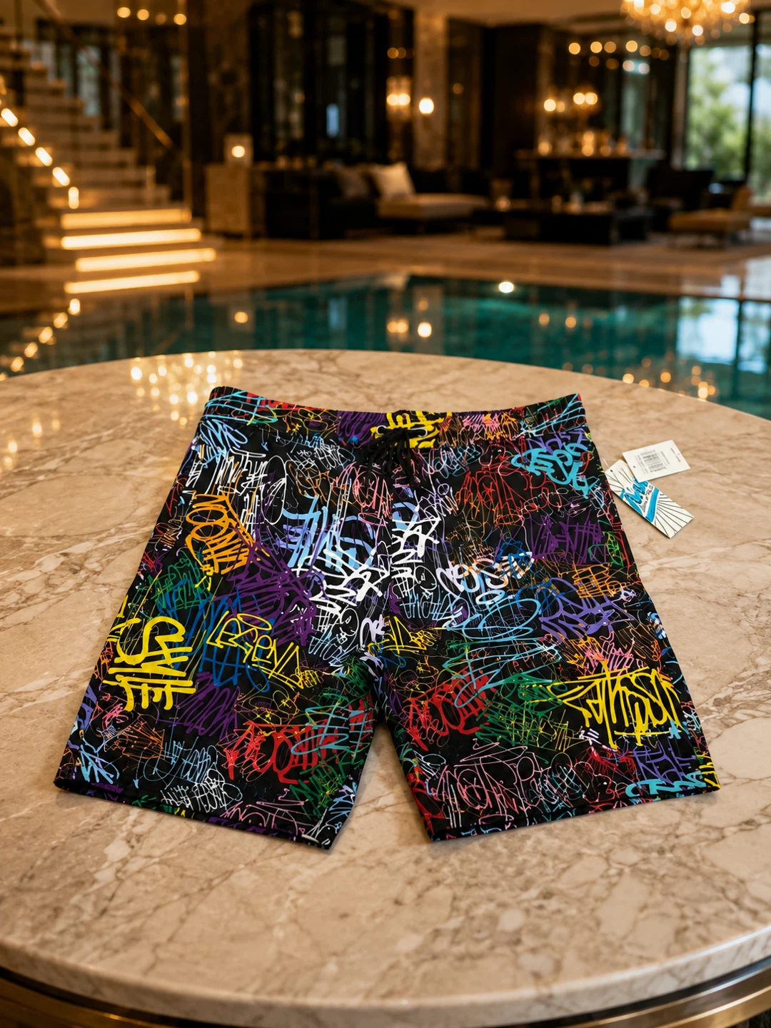 NEW Fresh Prints of Bel-Air Men’s L Graffiti Streetwear Shorts - photo 3