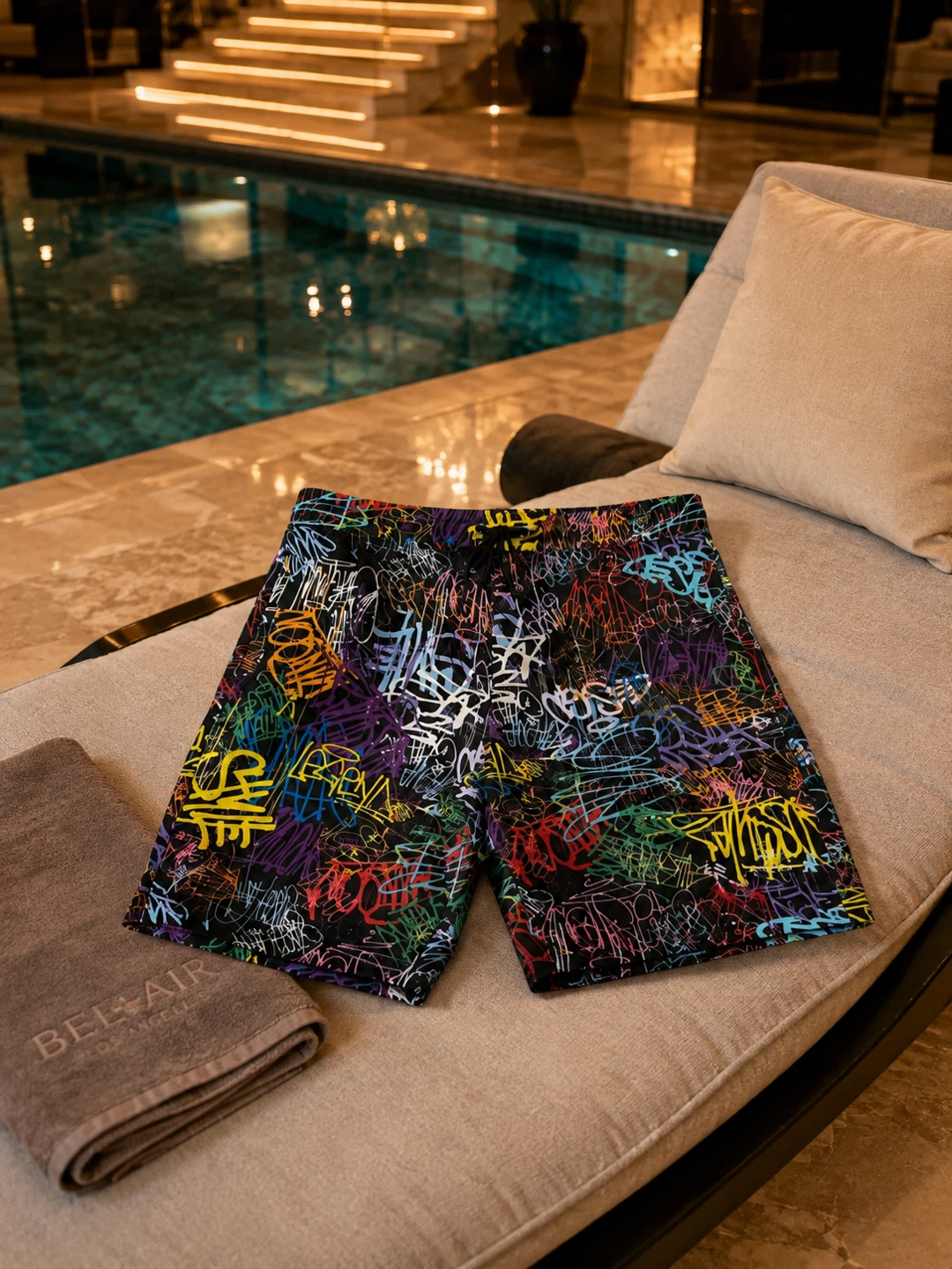 NEW Fresh Prints of Bel-Air Men’s L Graffiti Streetwear Shorts - photo 4