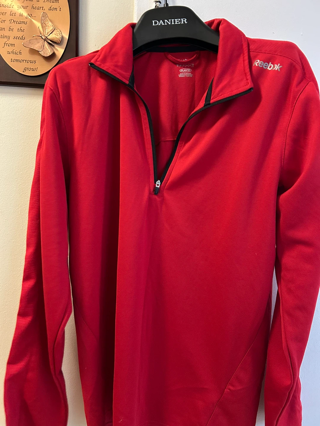 Reebok Red Quarter-Zip Pullover Top