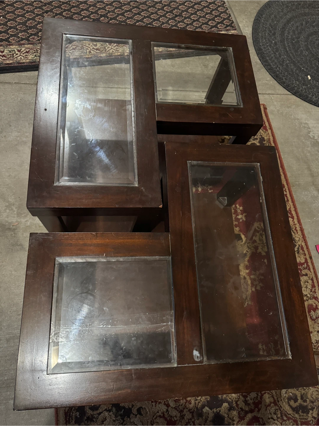 Nestling End Tables with Glass Tops - photo 2