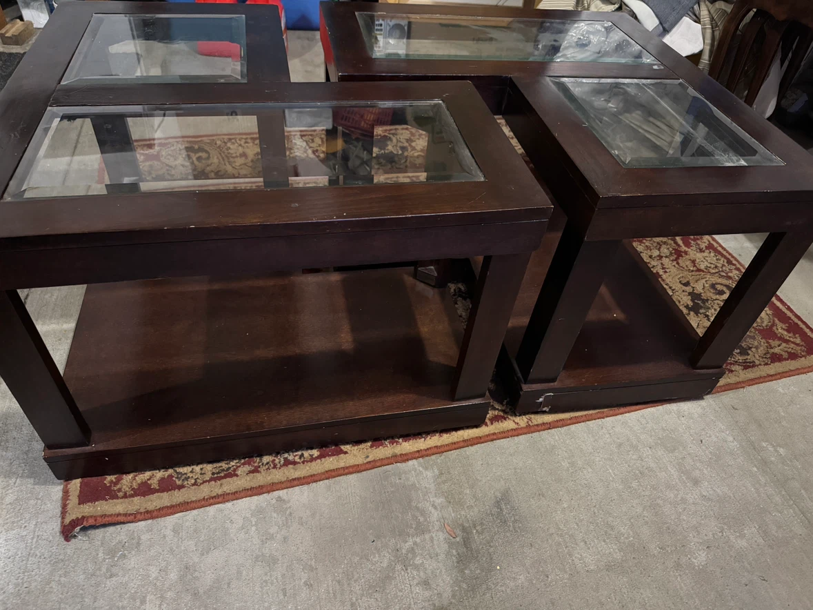 Nestling End Tables with Glass Tops - photo 3