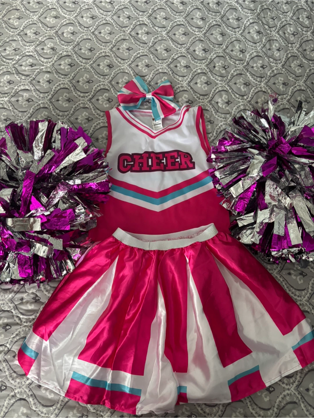 Spooktacular Creations Pink Cheerleader Costume M 8-10 yrs - photo 2
