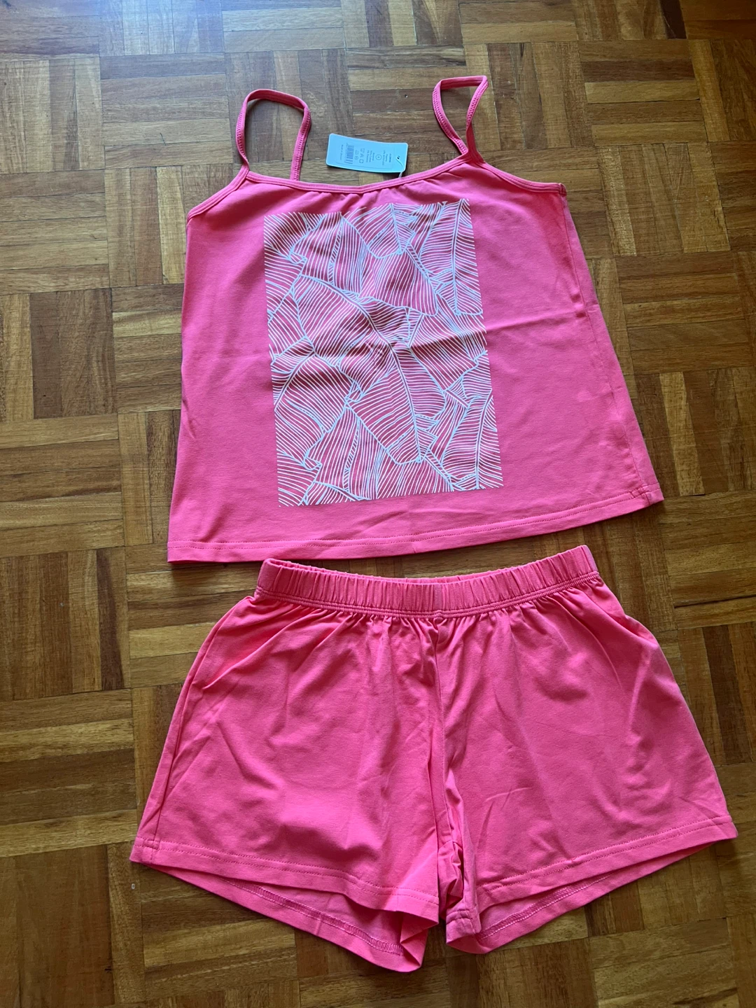 Pink Leaf Print lounge set