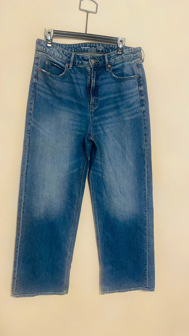 Old Navy extra high rise sky hi wide leg jeans size 10 - photo 3