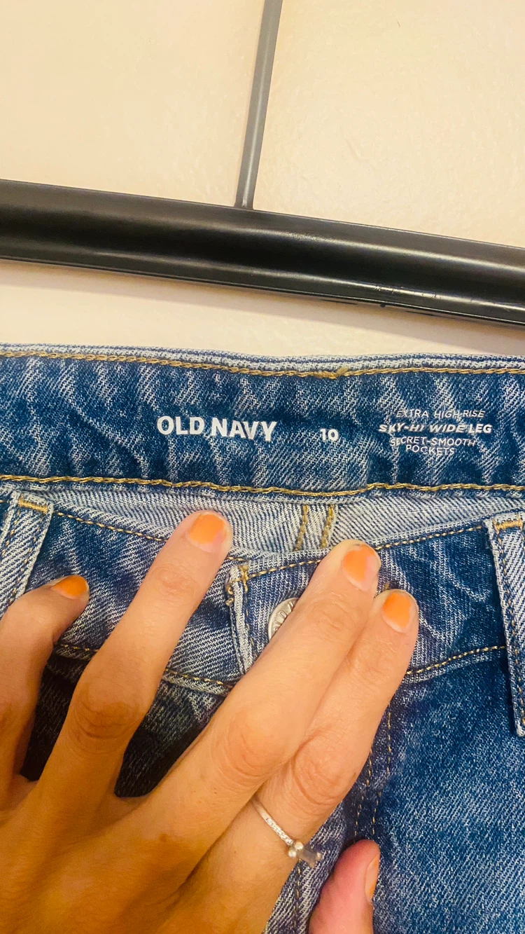 Old Navy extra high rise sky hi wide leg jeans size 10 - photo 4