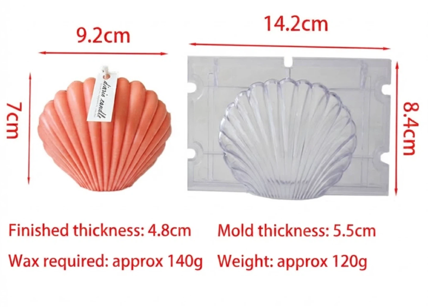 Brand New 3D Seashell Candle Mold (Clear Acrylic) - photo 2