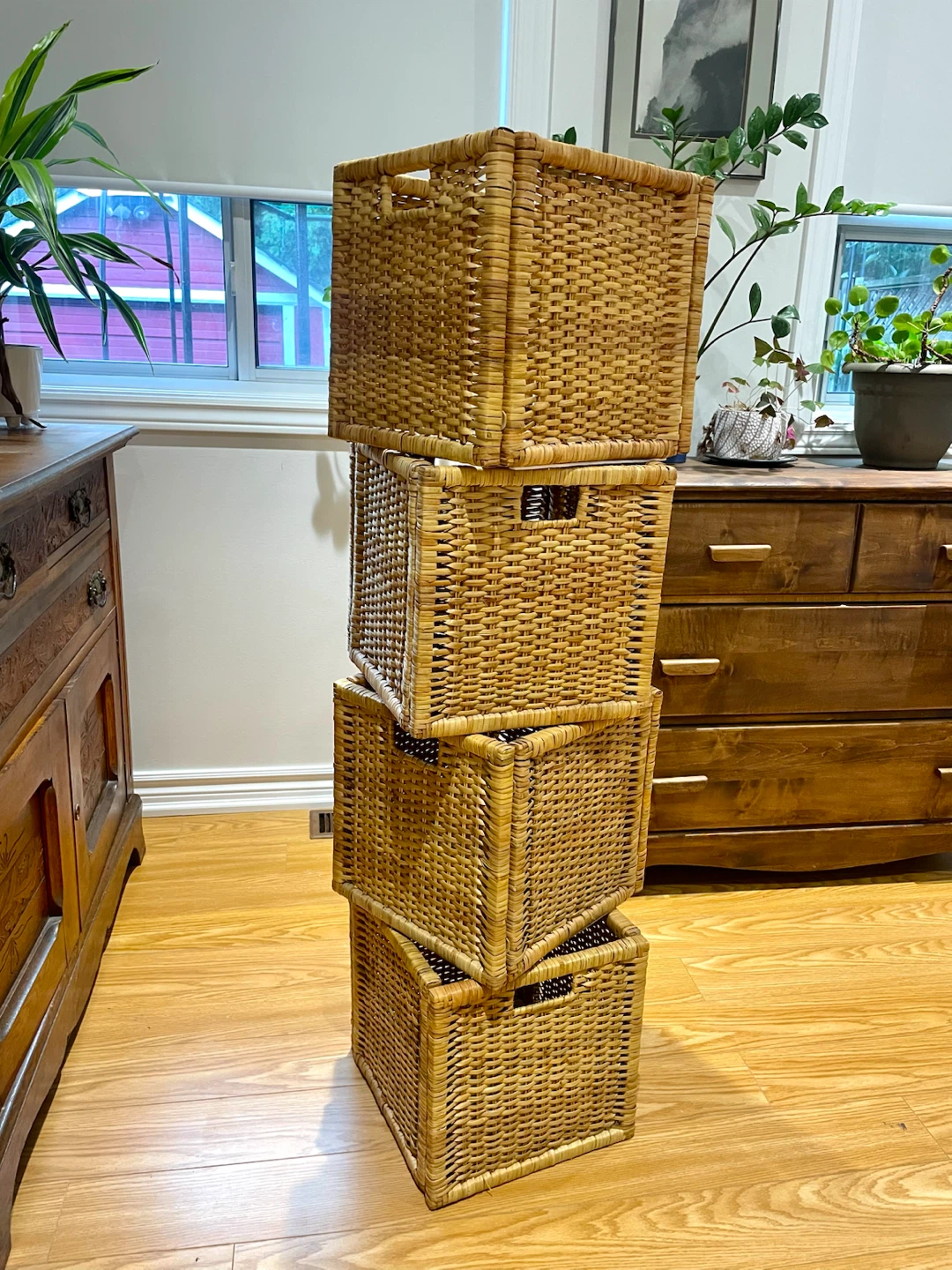 IKEA BRANÄS rattan Storage Baskets - Set of 4