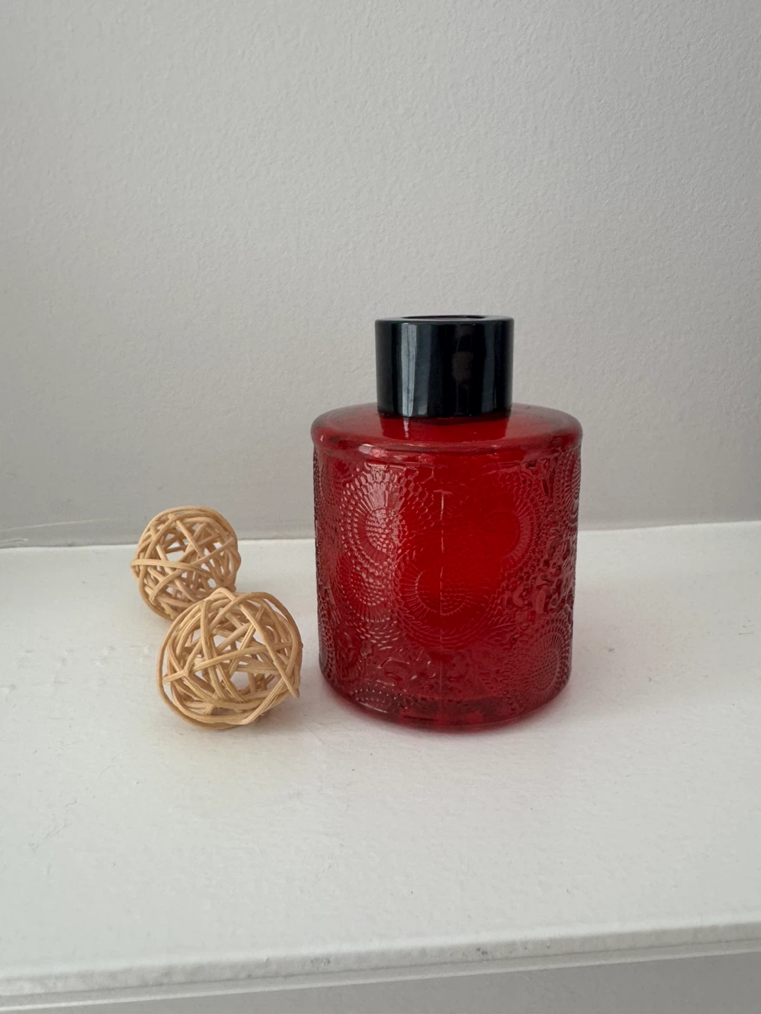 Brand New Red Glass Reed Diffuser Bottles - photo 2