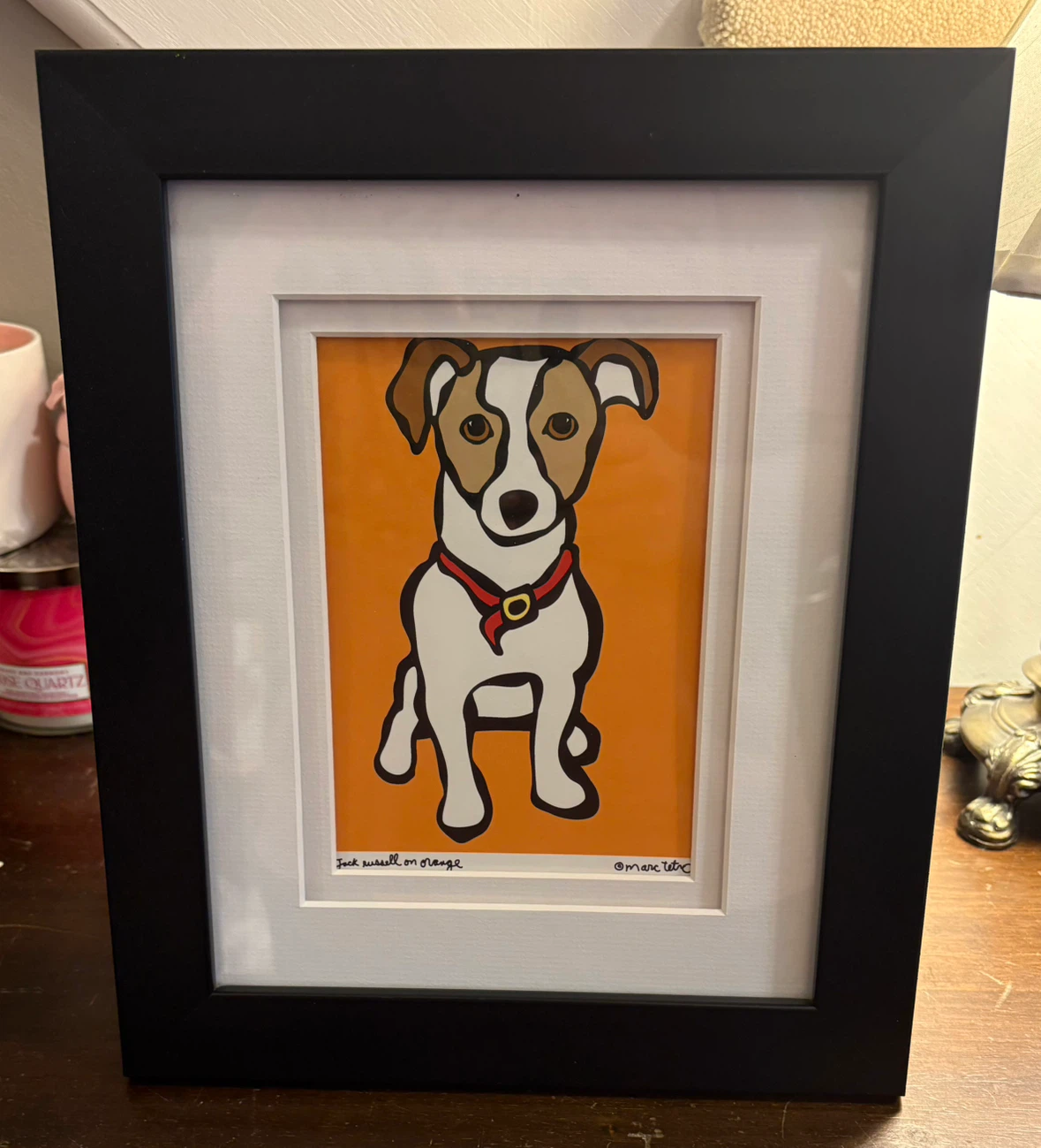 ✨✨Framed Jack Russell on Orange Art Print by Marc Tets