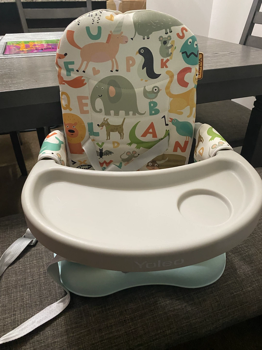 Yoleo Baby High Chair with Alphabet Animal Print - photo 3