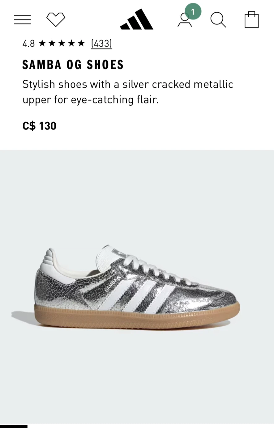 Brand New Adidas Samba OG Silver Cracked Metallic - photo 4