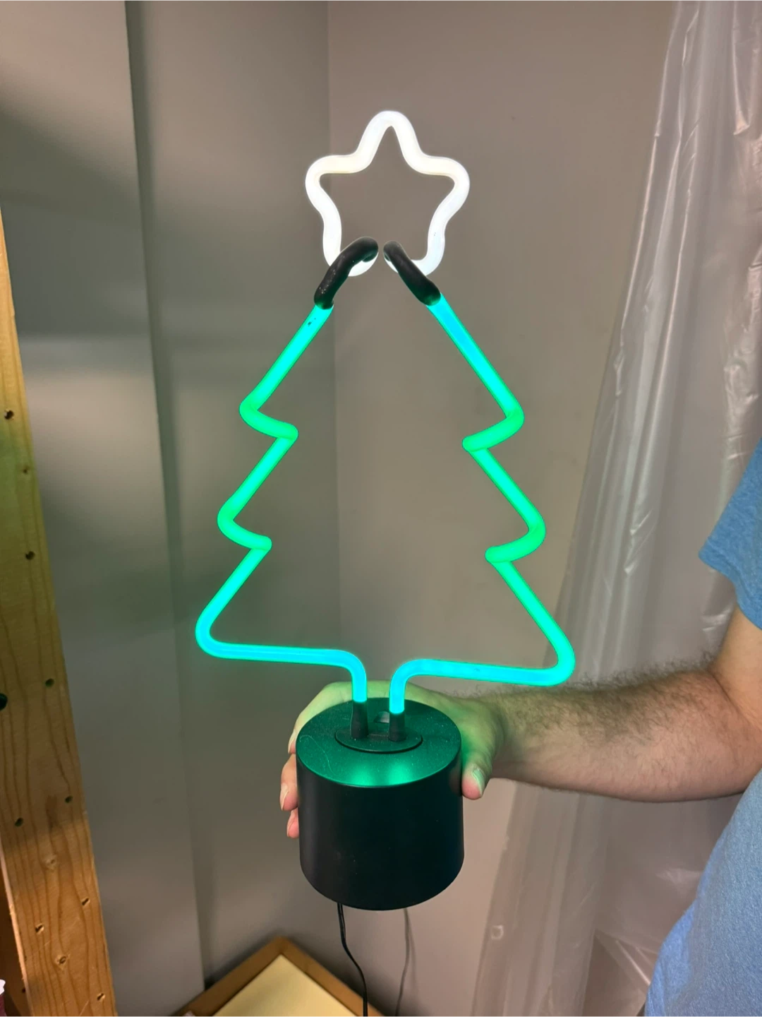Neon Christmas Tree Light with Star