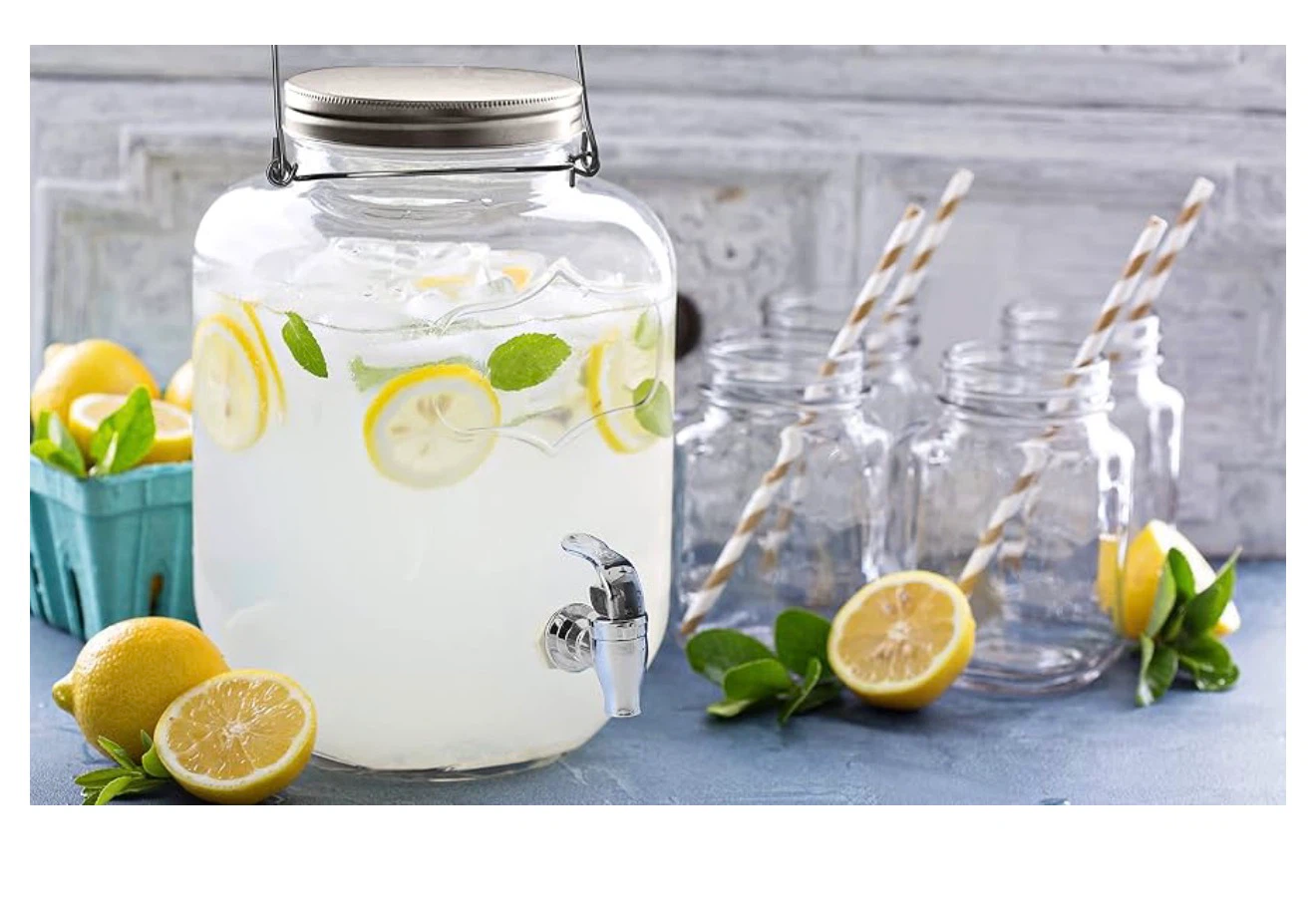 New Eternal Living 5pc Glass Beverage Dispenser Set - photo 4