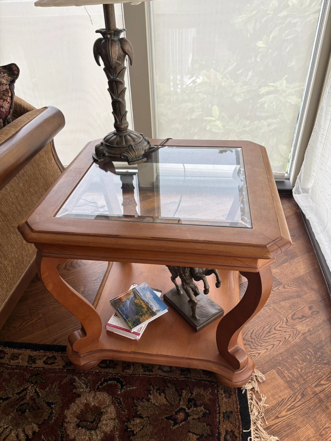 Tan Sofa and Loveseat with Matching Glass Top Tables - photo 4