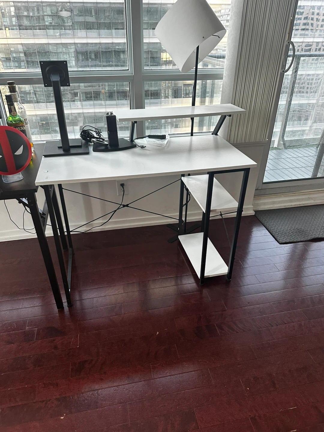 White Computer Desk with Shelves - photo 2