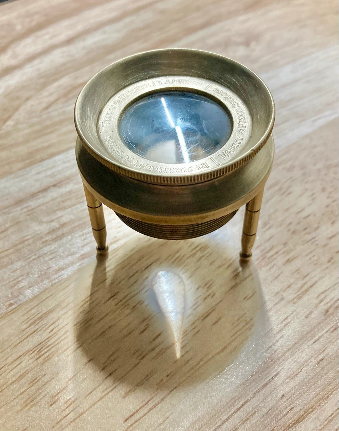 Vintage Brass Adjustable Magnifying Glass Stand