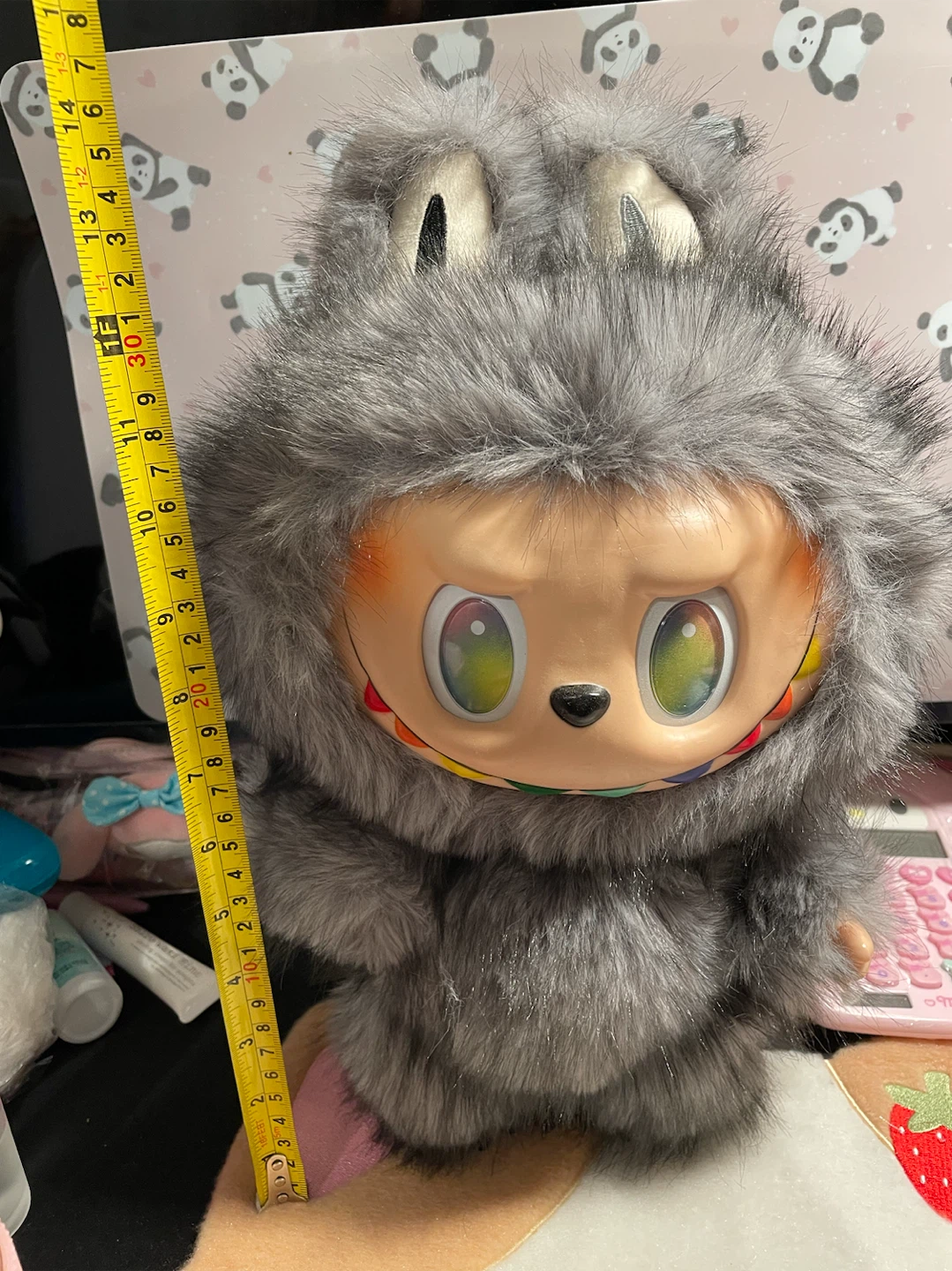 38cm Custom Labubu Style Grey Plush Figure - Big Size - photo 3