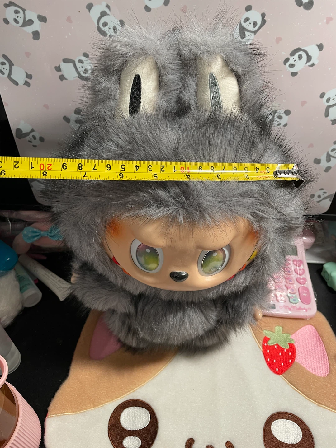 38cm Custom Labubu Style Grey Plush Figure - Big Size - photo 4