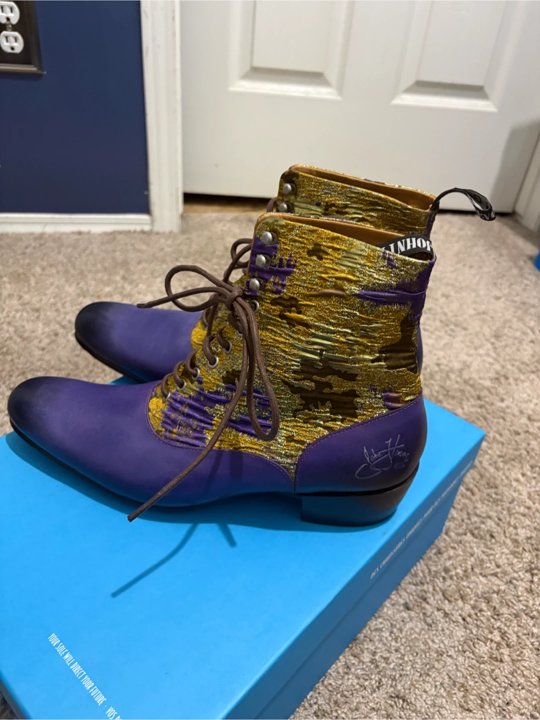 John Fluevog Purple & Gold Boots - photo 2