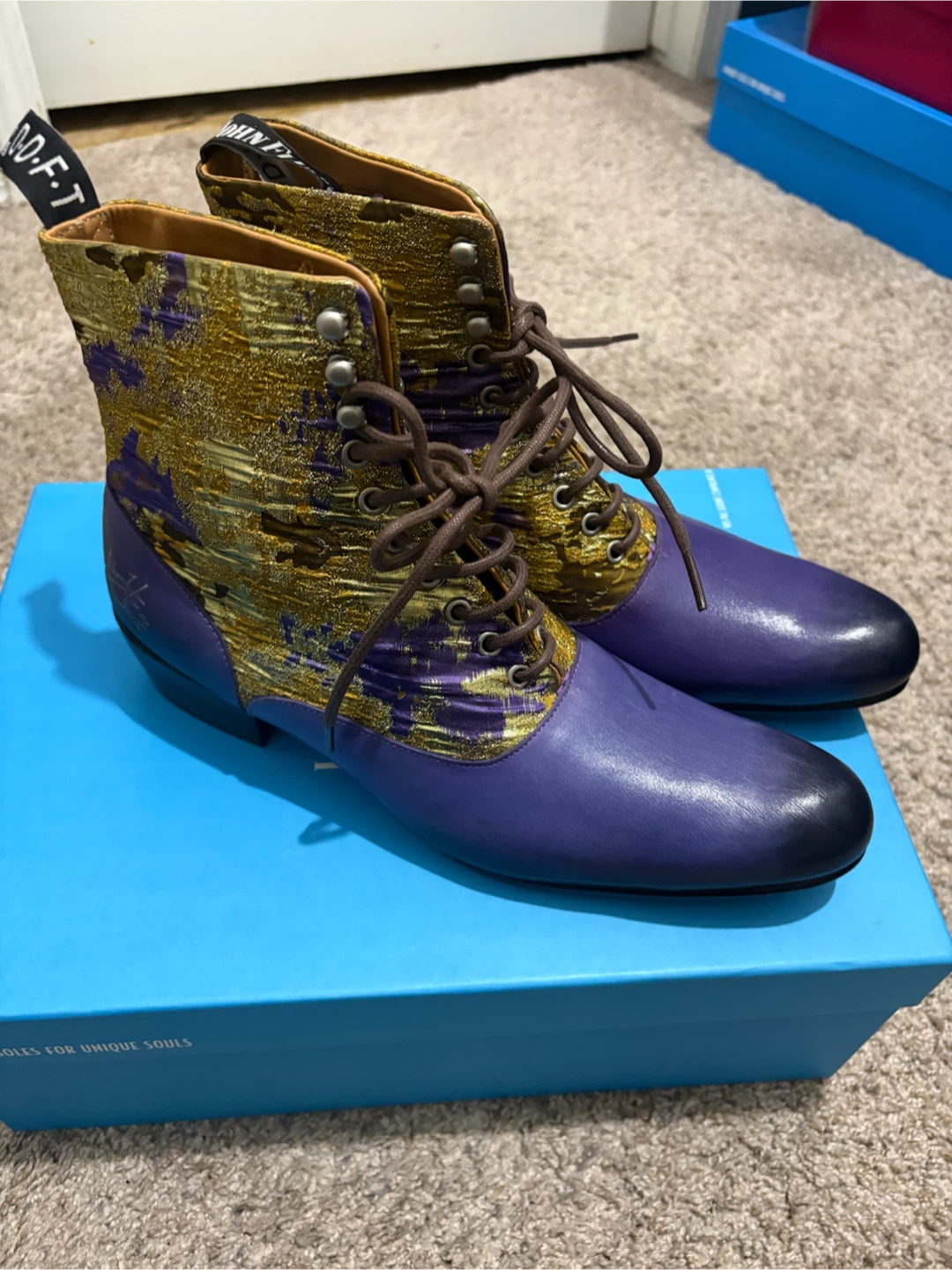 John Fluevog Purple & Gold Boots - photo 4