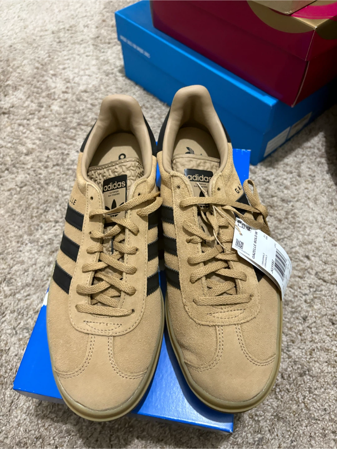Adidas Gazelle Bold W Beige Suede Sneakers