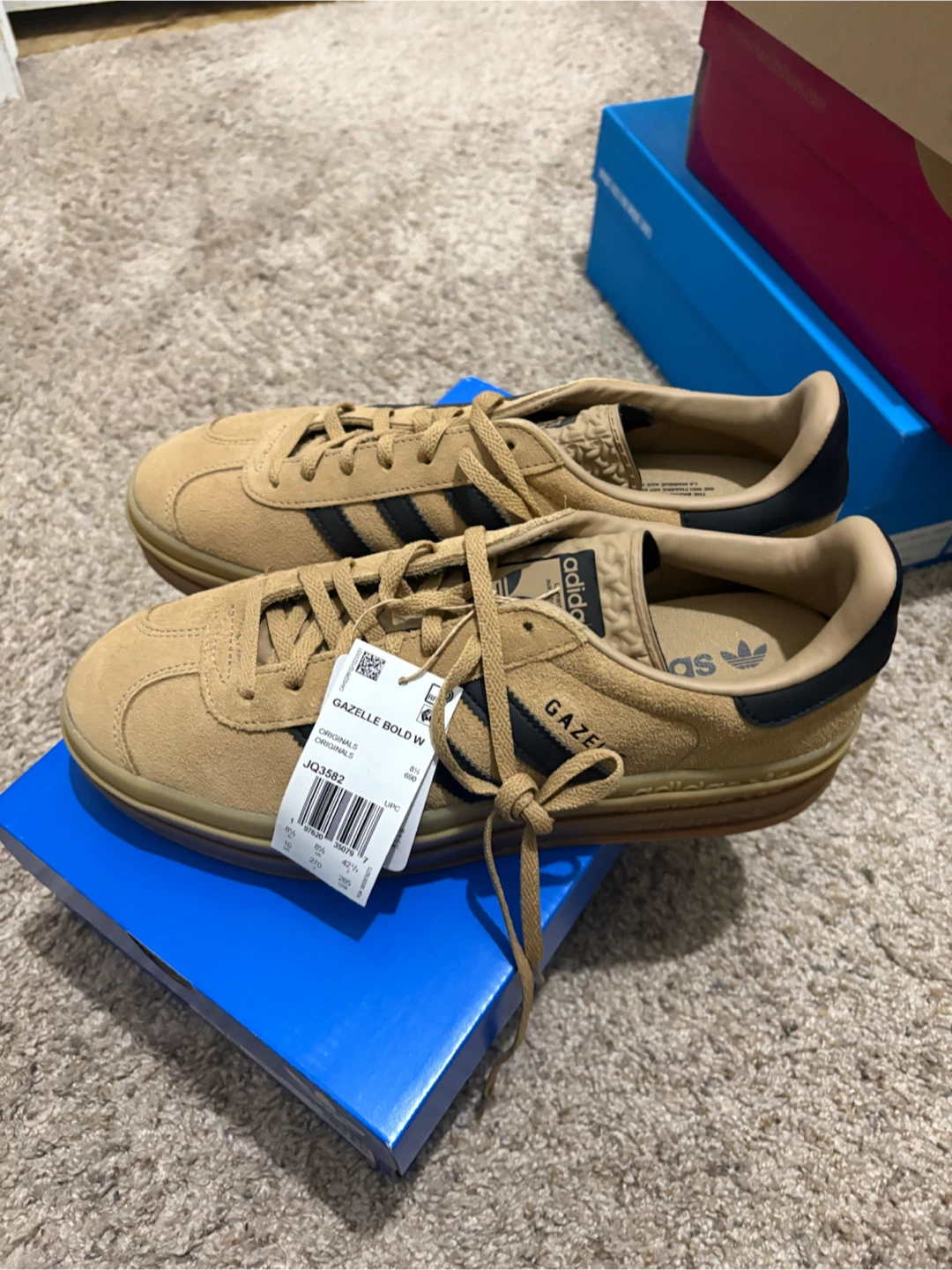 Adidas Gazelle Bold W Beige Suede Sneakers - photo 2
