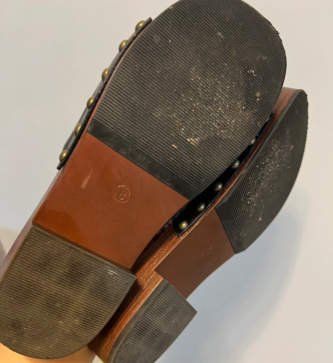 SUZY SHIR black wood slide sandals size 8 - photo 3