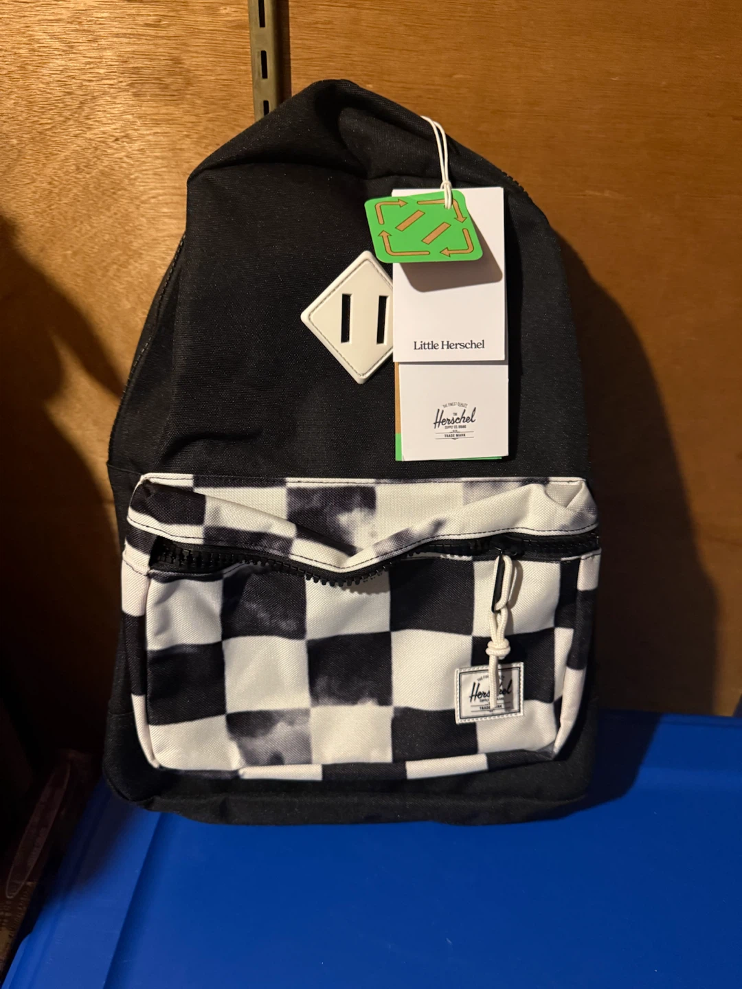 Little Herschel Heritage Kids Backpack Black Checkerboard