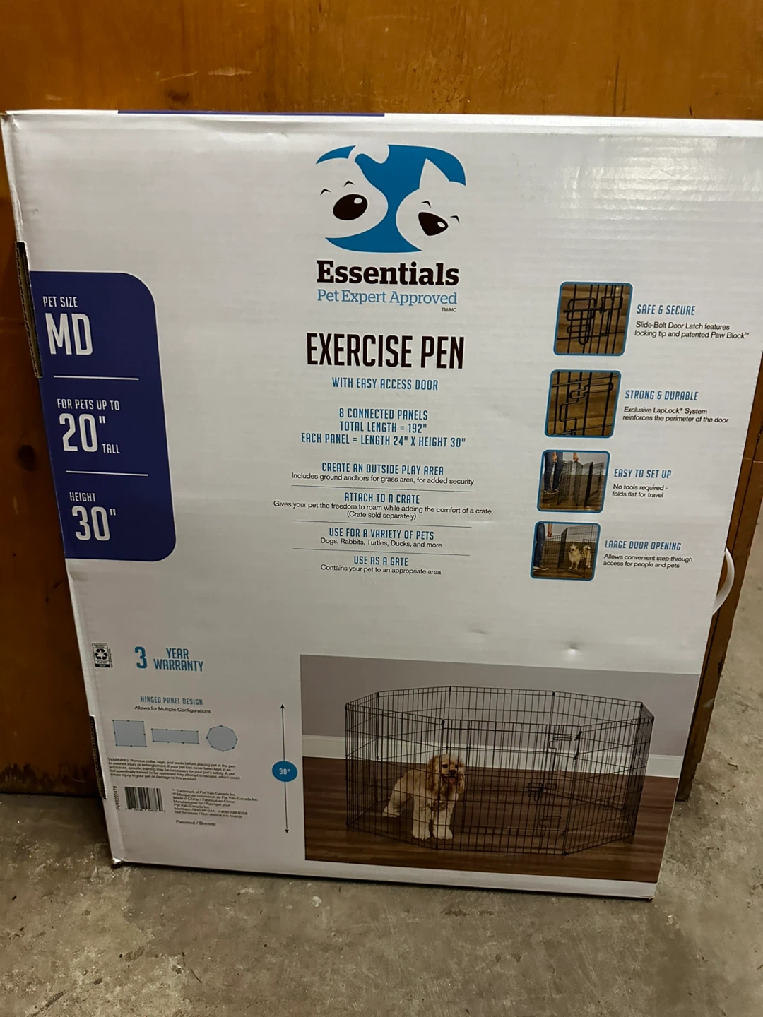 Essentials Exercise Pen - Medium Size, 30" Height