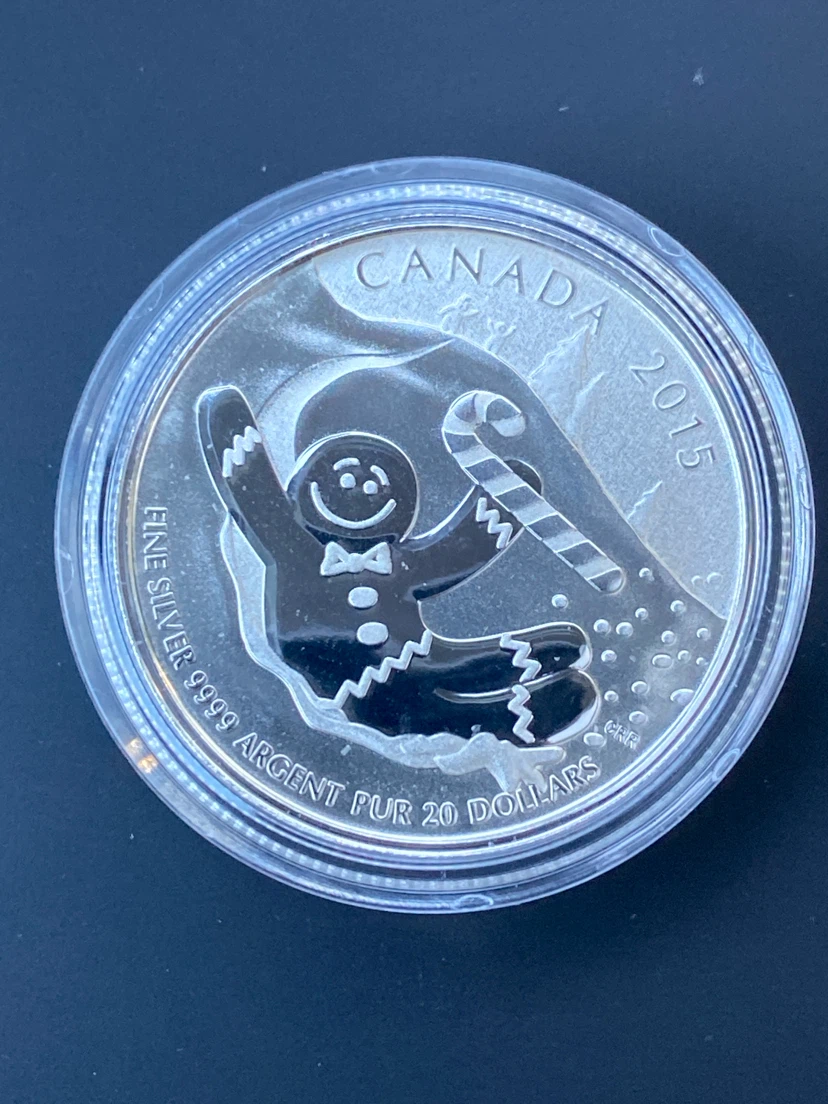 2015 $20 Fine Silver Gingerbread Man Coin - photo 2