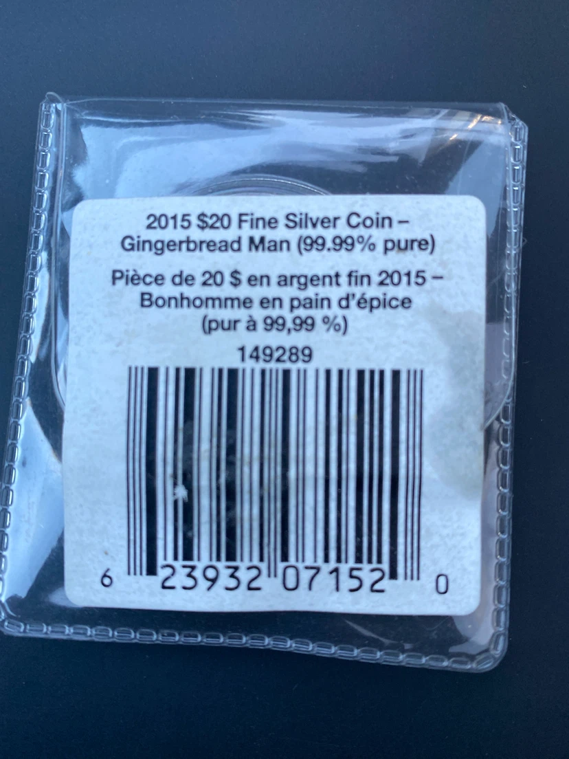 2015 $20 Fine Silver Gingerbread Man Coin - photo 4