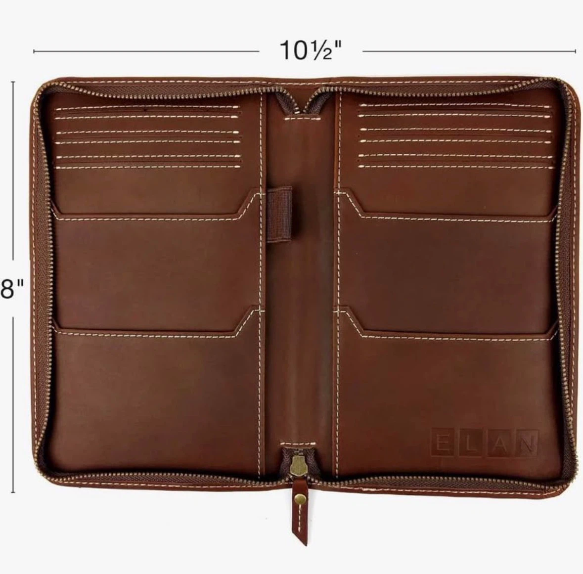 Leather Travel Wallet & Passport Holder, Brown - photo 4