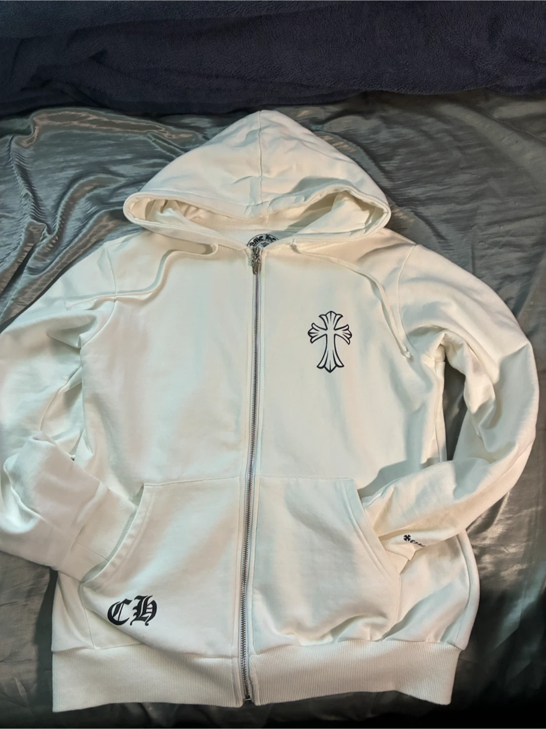 White Chrome hearts Zipup