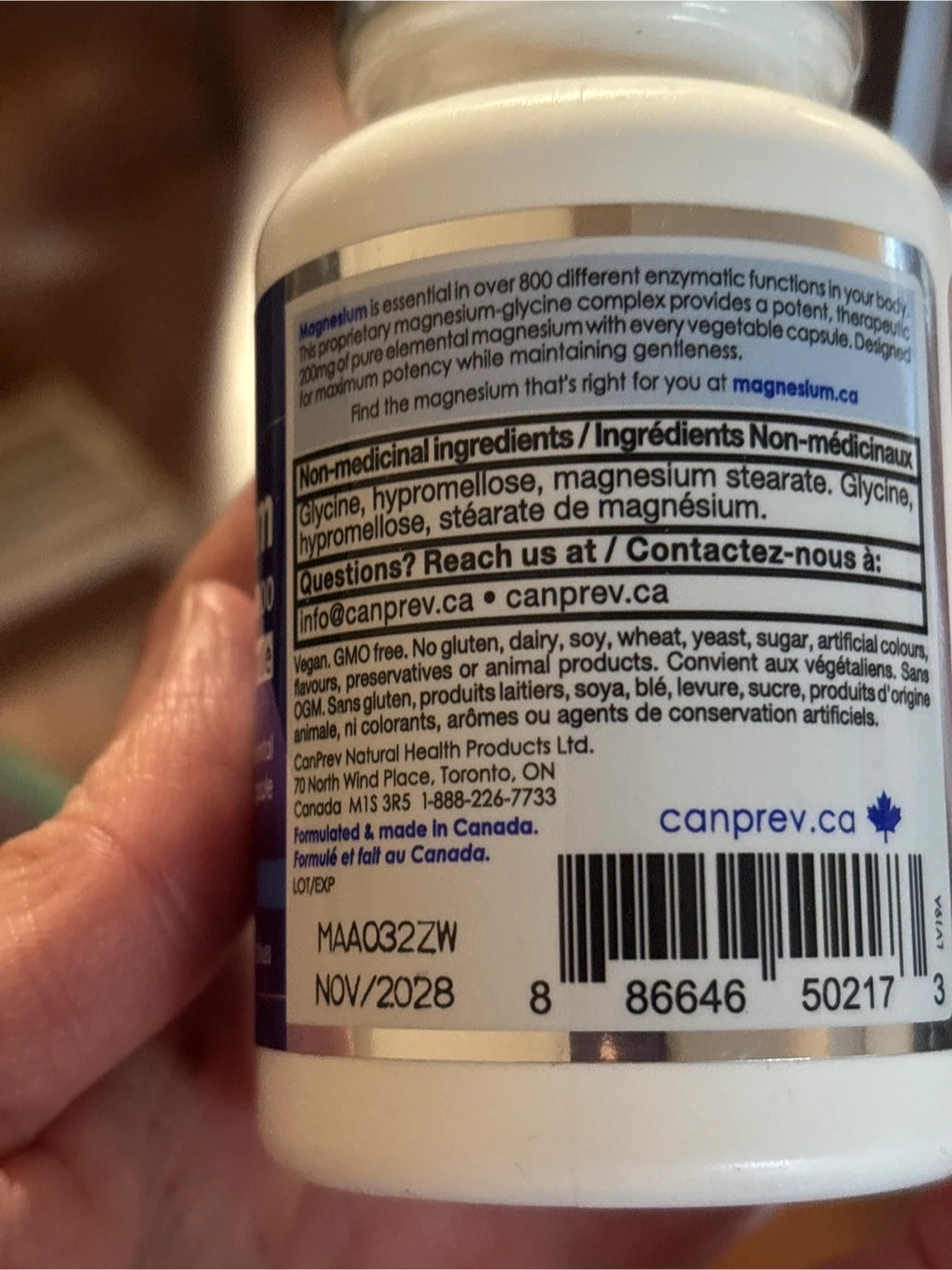 CanPrev Magnesium Bis-Glycinate 200 Gentle 60 Capsules - photo 2