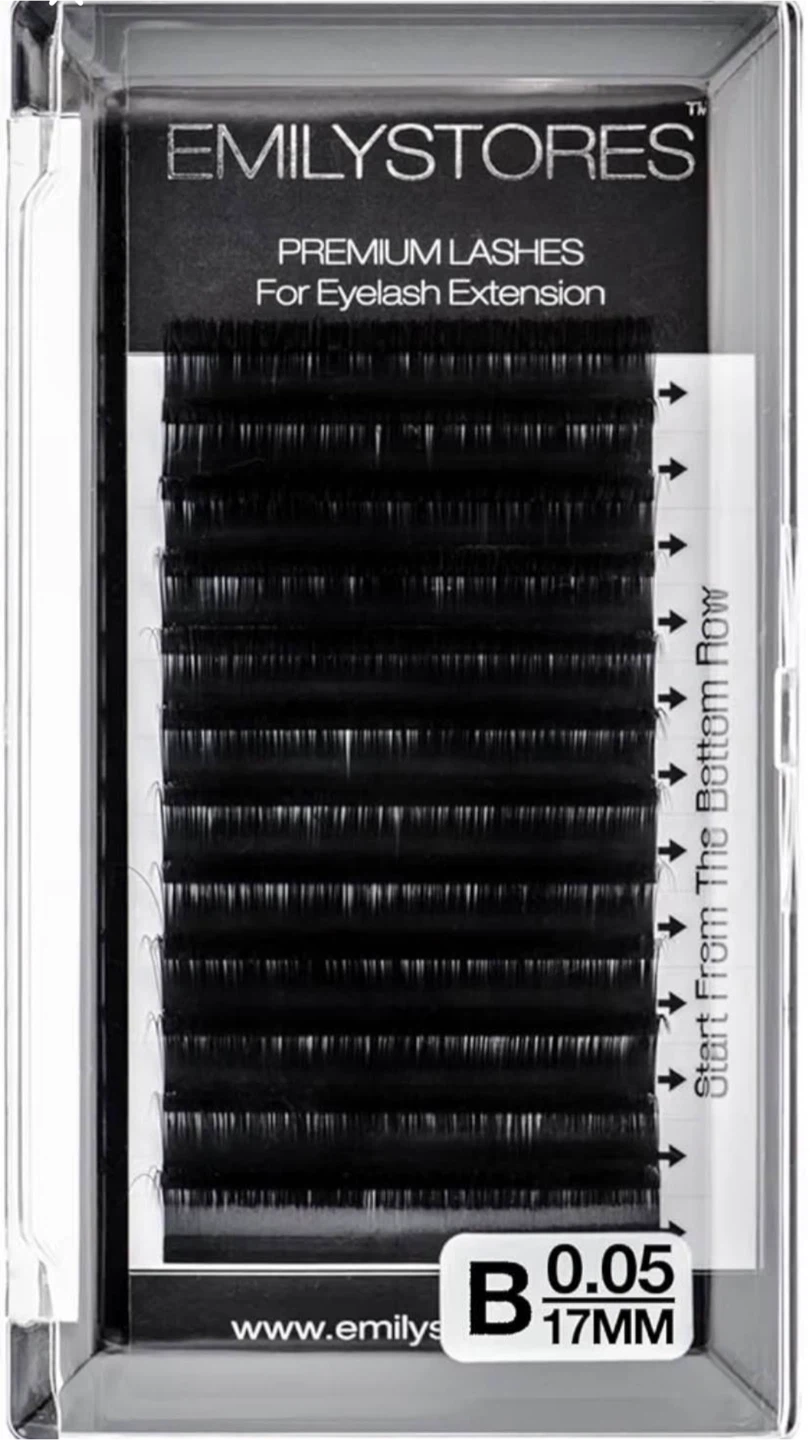 0.05mm Thickness B Curl 17mm Length Lashes Slik Mink