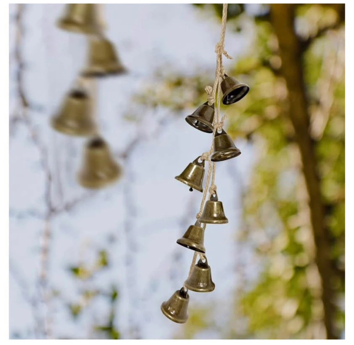2 Pack 15.75 Inches Bells, Brass-Colored Iron Bell Strings - photo 4