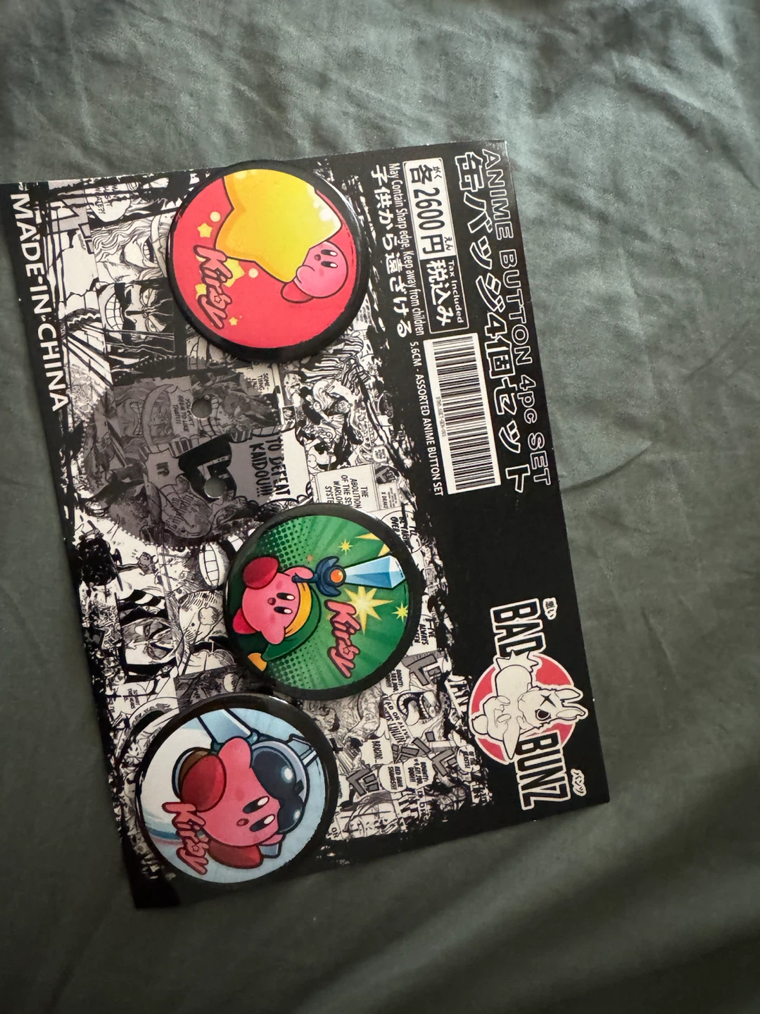 Kirby Anime Button 3pc Set