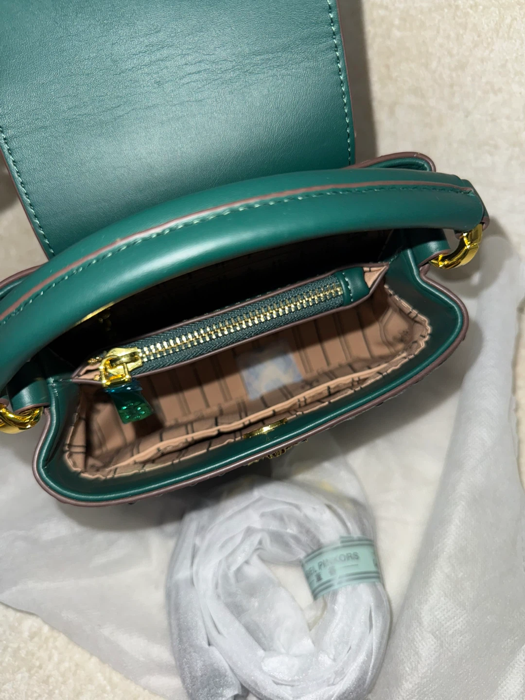 Miss Gail Green Ostrich Embossed Handbag - photo 3