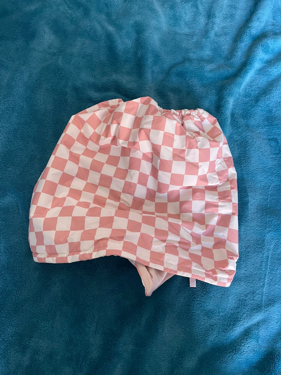 Kit-Sch Reusable Bag Pink Checker shower cap