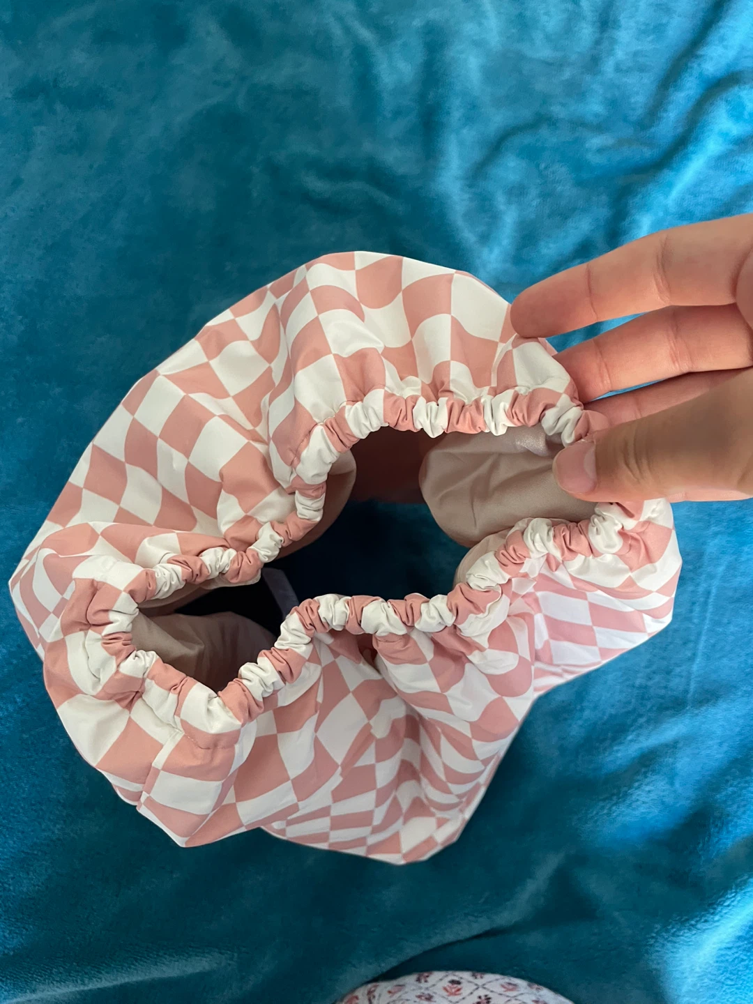 Kit-Sch Reusable Bag Pink Checker shower cap - photo 4
