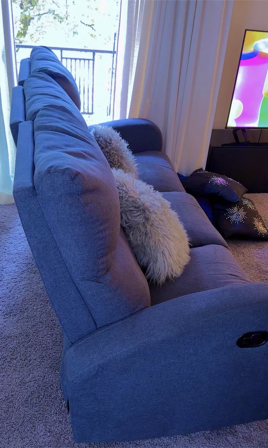 Grey Reclining Sofa