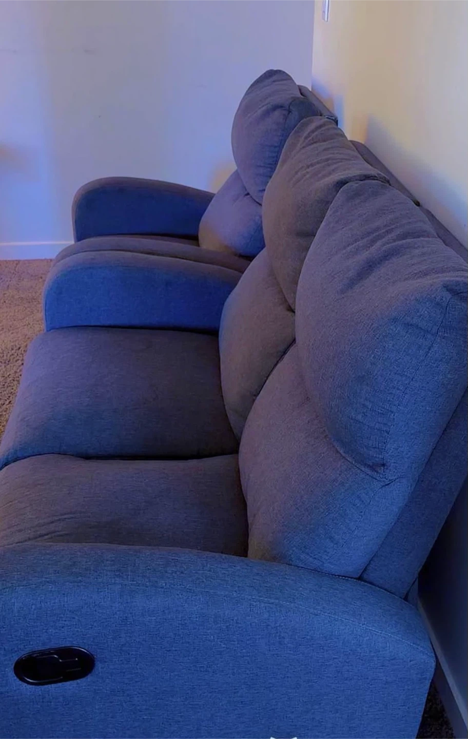Grey Reclining Sofa - photo 2