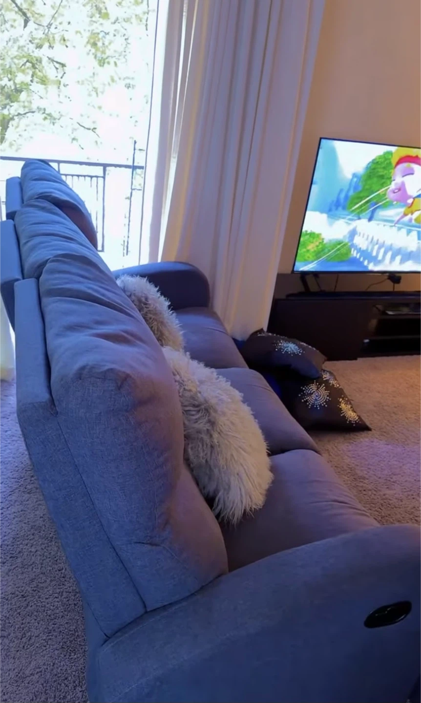 Grey Reclining Sofa - photo 3
