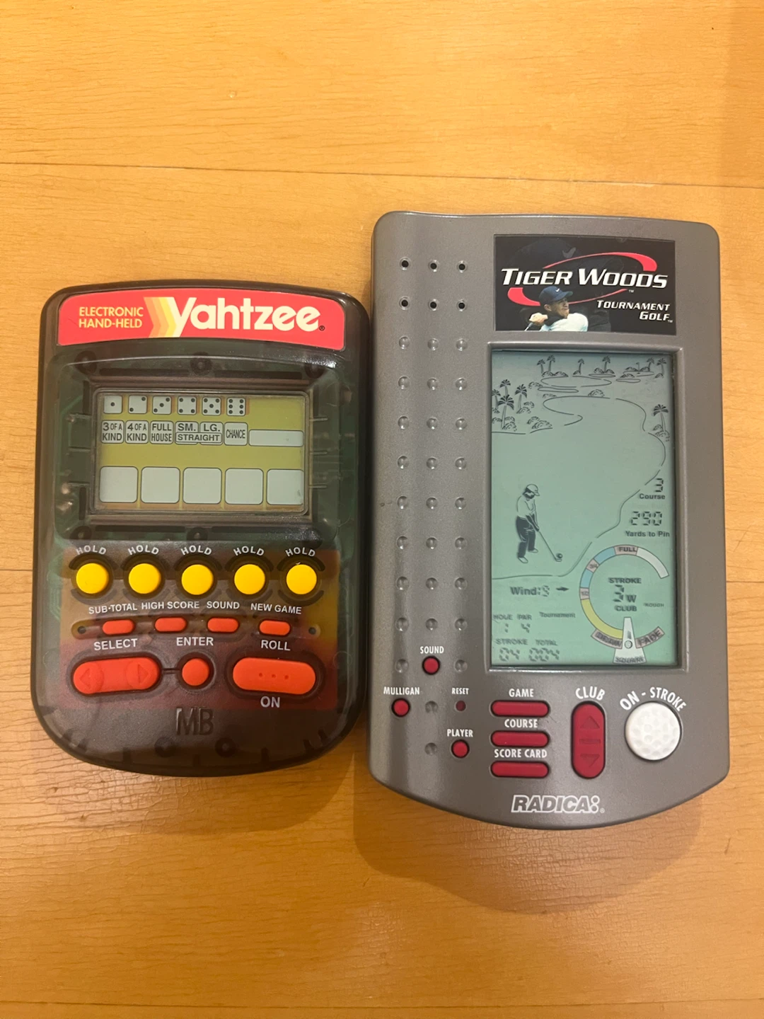Tiger Woods Electronic Handheld Golf Game & Yahtzee Game