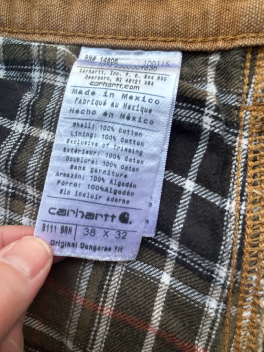 Carhartt B111 BRN Original Dungaree Fit Pants - photo 5