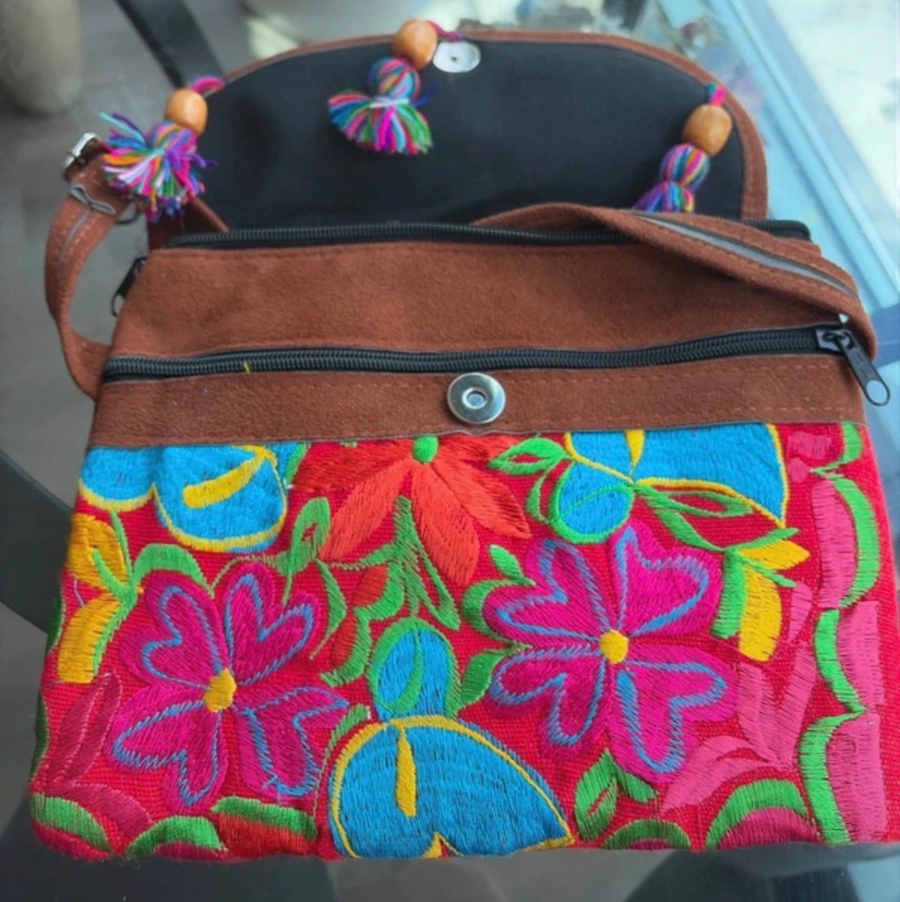 Embroidered Crossbody Bag