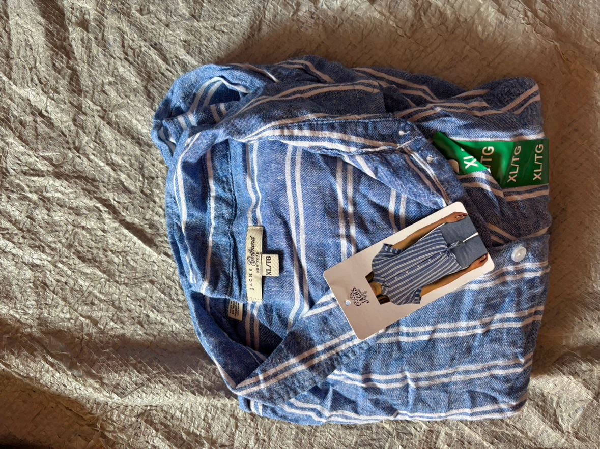 Ladies J.A.C.H.S. Girlfriend Blue Striped Shirt XL