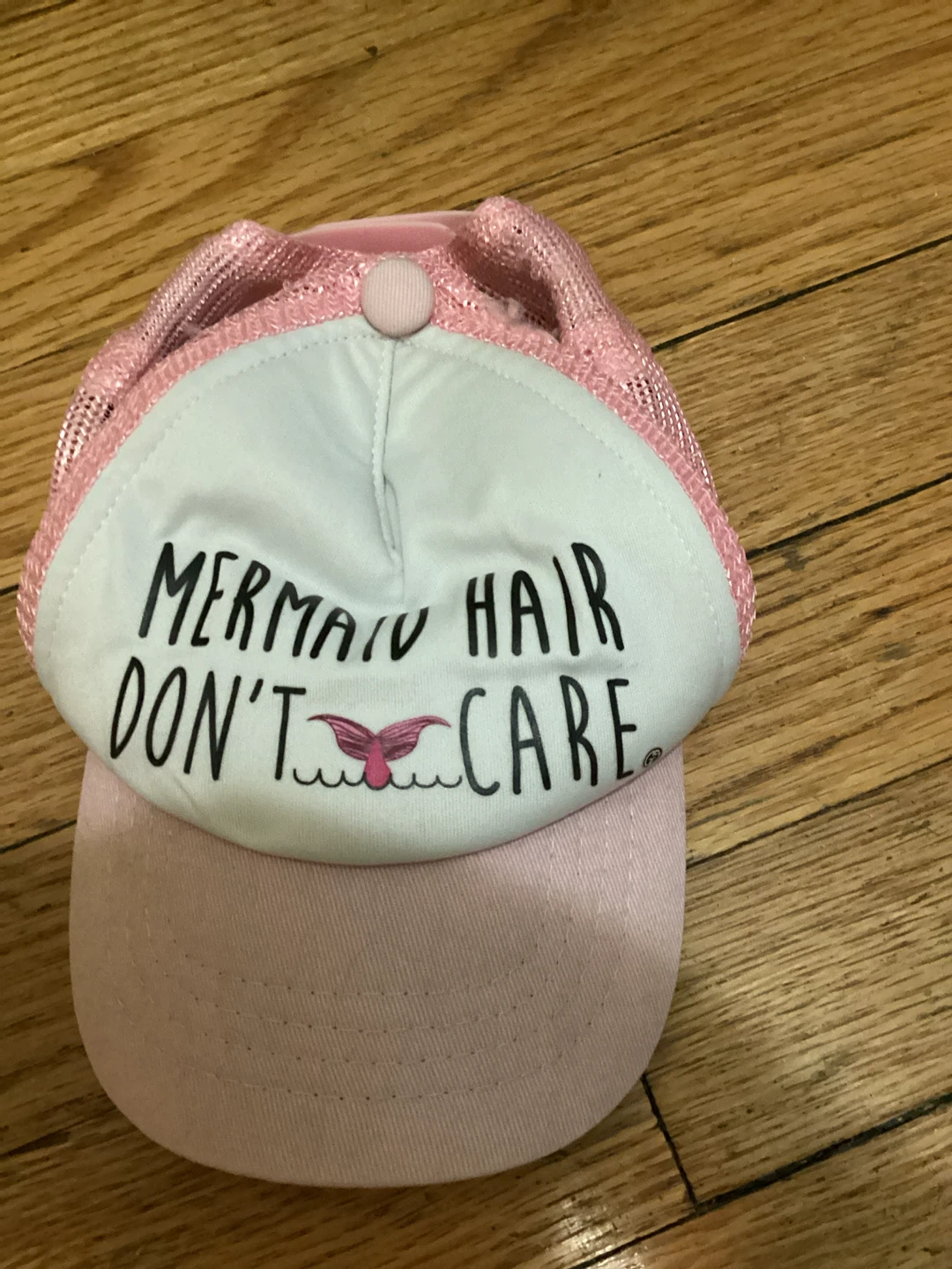 Baby-toddler Mermaid Hair Don't Care Pink Mesh Trucker Hat